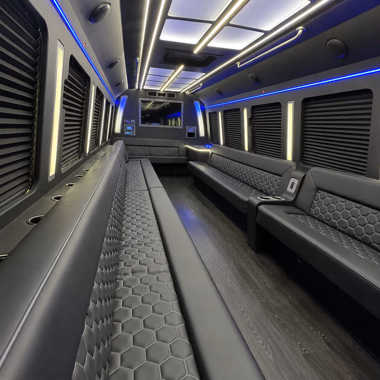 brockton party bus rental interior