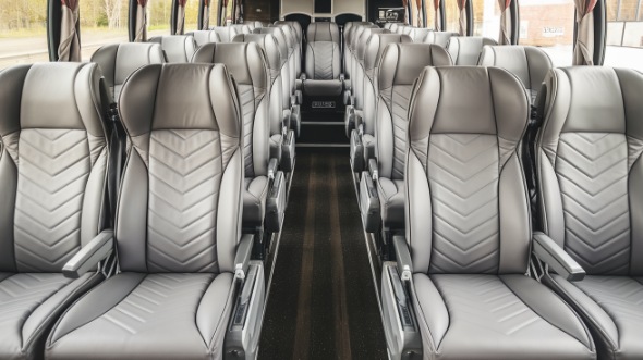 56 passenger charter bus interior view