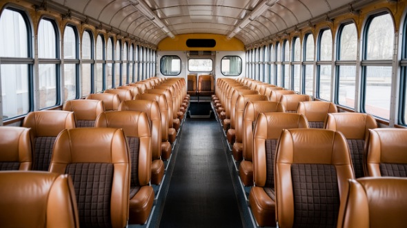 brockton school bus rental interior